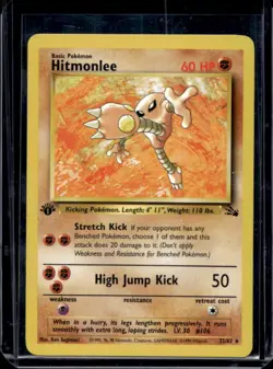 1999 Pokemon Fossil 1st Edition Hitmonlee #22/62 - Image 1