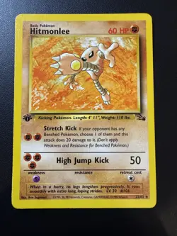 Pokemon TCG - Hitmonlee 22/62 1st Edition Fossil Set WOTC LP - Image 1