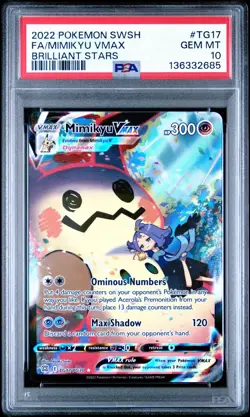 2022 Pokemon SWSH Brilliant Stars Mimikyu VMAX TG17/TG30 PSA 10 - Image 1