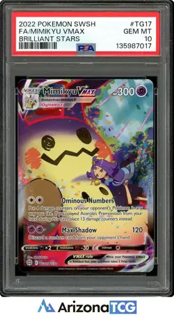 Pokemon 2022 Mimikyu VMAX TG17/TG30 Full Art Brilliant Stars GEM MINT PSA 10 - Image 1