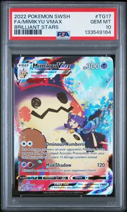 2022 Pokemon Sword Shield Mimikyu Vmax Brilliant Stars Full Art TG17/TG30 PSA 10 - Image 1