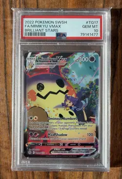 2022 Pokemon Brilliant Stars Mimikyu Vmax TG17/TG30 PSA 10 Gem Mint Full Art - Image 3