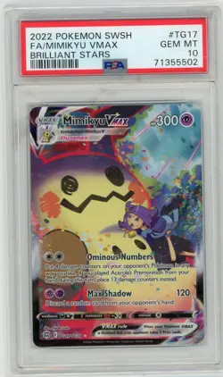 Mimikyu VMAX TG17/TG30 PSA 10 SWSH Brilliant Stars Trainer Pokemon Card PC - Image 1