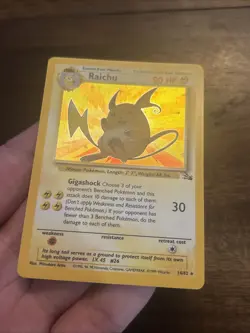 Pokemon Card TCG Raichu 14/62 Holo Rare Fossil WOTC Foil Old School Vintage Gas - Image 4