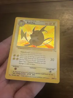Pokemon Card TCG Raichu 14/62 Holo Rare Fossil WOTC Foil Old School Vintage Gas - Image 5