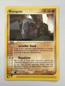 Nosepass 18/109 EX Ruby & Sapphire Regular Rare E-Reader Pokemon Card - Image 2