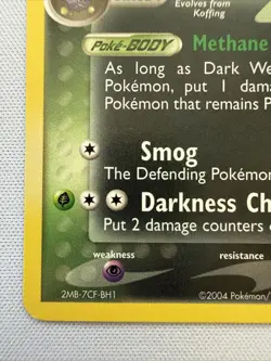 Dark Weezing 42/109 EX Team Rocket Returns Regular Pokemon Card - Image 5