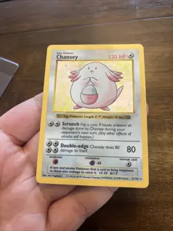 SHADOWLESS Chansey Holo Foil Rare Base Set 3/102 1999 Pokemon TCG Card - Image 1