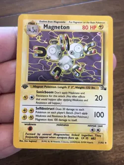 1999 Pokemon Card Magneton Fossil 1st Edition Holo 11/62 Vintage Old School Wotc - Image 1