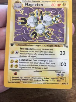 1999 Pokemon Card Magneton Fossil 1st Edition Holo 11/62 Vintage Old School Wotc - Image 3
