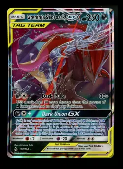 Greninja & Zoroark GX 107/214 Unbroken Bonds 2019 Tag Team Pokemon Card TCG - Image 1