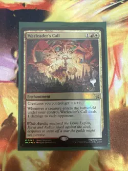 MTG Warleader's Call (0242) *Foil* Promo Stamp Murders at Karlov Manor MT/NM - Image 1