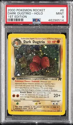2000 POKEMON ROCKET 1ST EDITION #6 DARK DUGTRIO-HOLO PSA 9 - Image 1