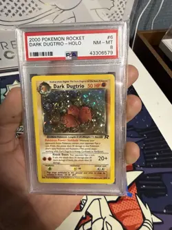 2000 Pokemon Team Rocket 1st Edition #6/82 Dark Dugtrio Holo PSA 8 NM-MT - Image 1