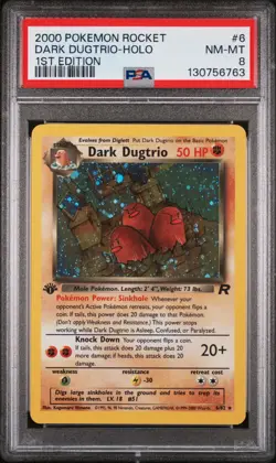 2000 POKEMON ROCKET 1ST EDITION #6 DARK DUGTRIO-HOLO PSA 8 - Image 1