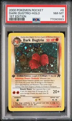 2000 POKEMON ROCKET #6 DARK DUGTRIO-HOLO 1ST EDITION PSA 8 - Image 1