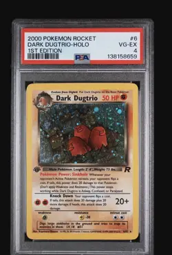 2000 POKEMON ROCKET #6 DARK DUGTRIO-HOLO 1ST EDITION Low pop 35 PSA 4 - Image 1