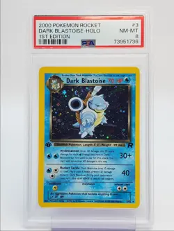 DARK BLASTOISE 2000 POKEMON ROCKET 1ST EDITION HOLO 3/82 PSA 8 Q0907 - Image 1