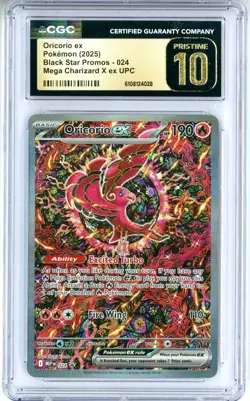 CGC Pristine 10 Pokemon TCG Oricorio ex 024 Me: Mega Evolution Promo Holo (2025) - Image 1