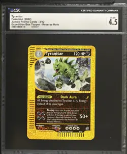 Pokemon Expedition Reverse Holo Foil Box Topper Tyranitar 3/12 CGC 4.5 *047 - Image 1