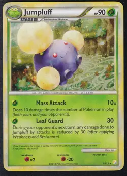 Jumpluff 6/123 - HeartGold & SoulSilver - Rare Holo LP Pokemon Card, 2010 - Image 1