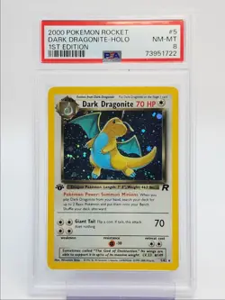 DARK DRAGONITE 2000 POKEMON ROCKET 1ST EDITION HOLO 5/82 PSA 8 Q0907 - Image 1