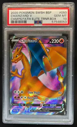 2019-2023 Pokemon SWSH Black Star Promos Charizard V #SWSH050 PSA 10 - Image 1