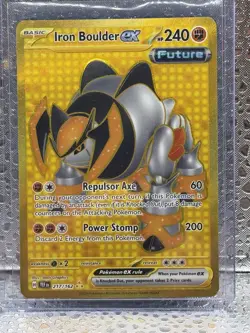 POKEMON TEMPORAL FORCES IRON BOULDER EX 217/162 GOLD HYPER RARE TCG HOLO NM - Image 1
