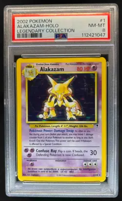 2002 Pokemon Legendary Collection Alakazam Holo #1/110 PSA 8 - Image 1