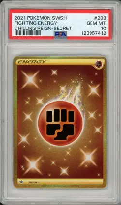 2021 Pokemon Chilling Reign Secret Rare Full Art Fighting Energy #233 PSA 10 - Image 1