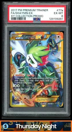 2017 ROARING SKIES XY COLLECTION PROMO #77A/108 SHAYMIN EX ALTERNATE ART PSA 6 - Image 1