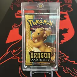 Pokemon Dragon Majesty Sealed Booster Pack Dragonite Art With Case - Image 1