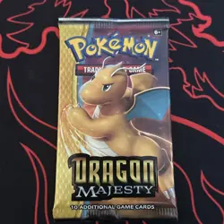 Pokemon Dragon Majesty Sealed Booster Pack Dragonite Art With Case - Image 3