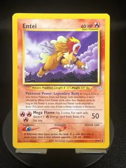 Pokemon TCG Entei 17/64 Neo Revelation Regular Rare LP - Image 1