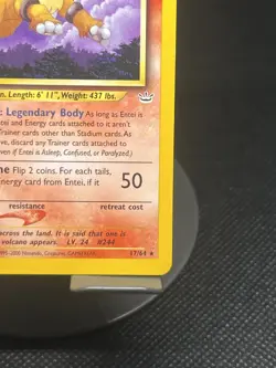 Pokemon TCG Entei 17/64 Neo Revelation Regular Rare LP - Image 4