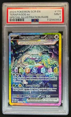 2024 Pokemon SV Stellar Crown SCR EN Terapagos ex #170/142 PSA 9 - Image 1