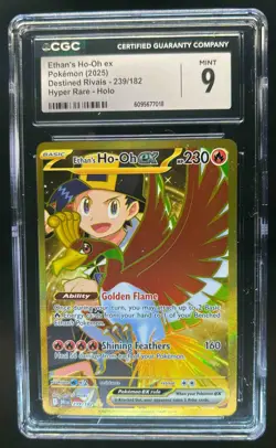 2025 Pokemon SV Destined Rivals Ethan's Ho-Oh ex #239/182 CGC 9 - Image 1