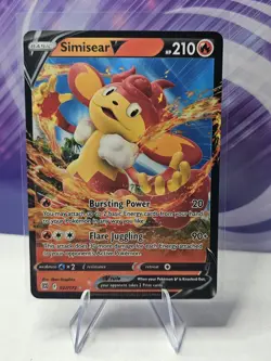 Simisear V 027/172 Brilliant Stars Holo Rare V 2022 NM Pokemon TCG - Image 1