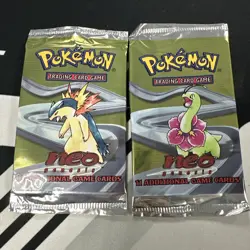 Pokemon TCG Neo Genesis Typhlosion & Meganium Booster Pack Open/Empty - Image 1