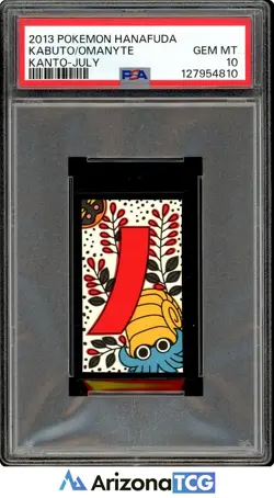 Pokemon 2013 Kabuto/Omanyte Kanto-July Pokemon Hanafuda GEM MINT PSA 10 - Image 1