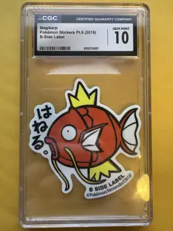 Pokemon CGC 10 GEM MINT Magikarp B Side Label 2019 Pokemon Stickers Pt.6 JPN - Image 1