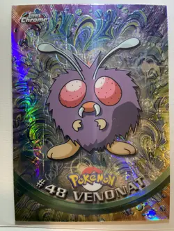 2000 Topps Chrome Spectra Pokemon #48 Venonat TV Animation Edition Holo - Image 1