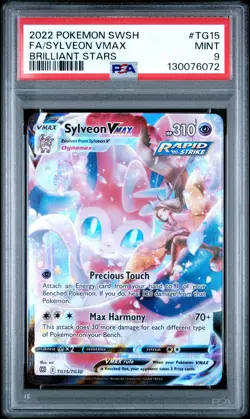 2022 POKEMON SWORD & SHIELD BRILLIANT STARS #TG15 FULL ART/SYLVEON VMAX PSA 9 - Image 1