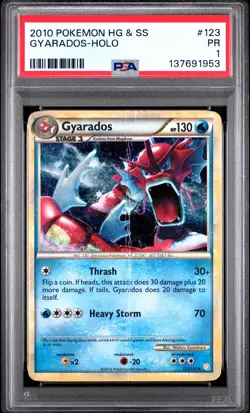 2010 POKEMON HEARTGOLD & SOULSILVER #123 GYARADOS-HOLO PSA 1 - Image 1