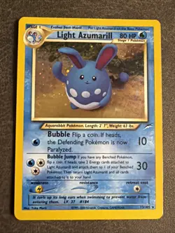 Light Azumarill 13/105 Neo Destiny Holo LP Pokemon - Image 1