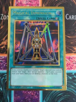 Yu-Gi-Oh! Magical Dimension MGED-EN040 1st Edition Premium Gold Rare NM - Image 1
