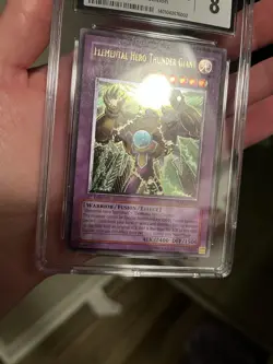 Yu-Gi-Oh! Elemental Hero Thunder Giant 1st Edition EURO Ultimate Rare CGS 8 - Image 3