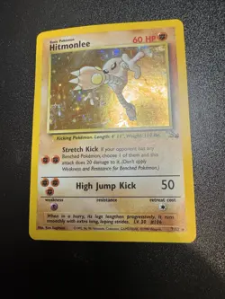 Hitmonlee Holo Rare Fossil Set 7/62 Vintage 1999 WOTC Pokemon TCG MP - Image 1