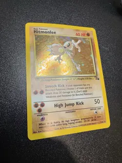 Hitmonlee Holo Rare Fossil Set 7/62 Vintage 1999 WOTC Pokemon TCG MP - Image 2