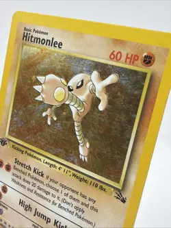 Pokemon TCG - Hitmonlee 7/62 Fossil 1st Edition Holo Rare WOTC 1999 - MP - Image 2